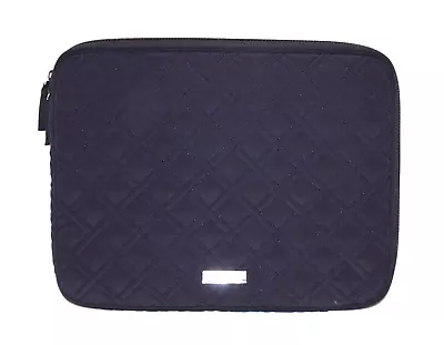 Vera Bradley Navy Blue Quilted Laptop Computer Sleeve Bag Zipper Case • $16.99