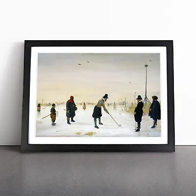 Playing Golf On The Ice By Hendrick Avercamp Wall Art Print Framed Picture • $31.52