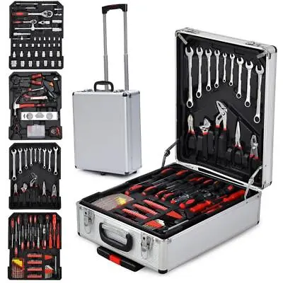 Tool Set Mechanics Tool Kit 799 PCS Wrenches Socket With Trolley Case Box Silver • $93.99