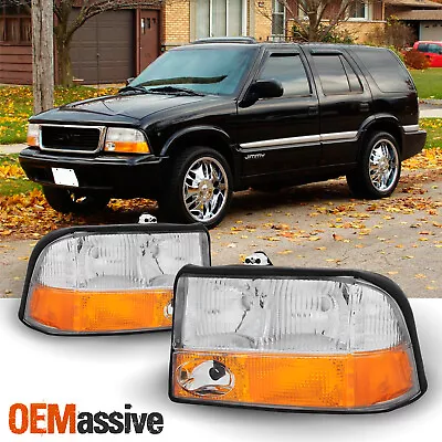 Fit 1998-2004 GMC S15 Sonoma |1998-2001 Jimmy Oldsmobile Bravada Headlights Pair • $75.99