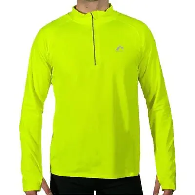 £16.95 • Buy More Mile Mens Vivid Half Zip Long Sleeve Running Top - Yellow