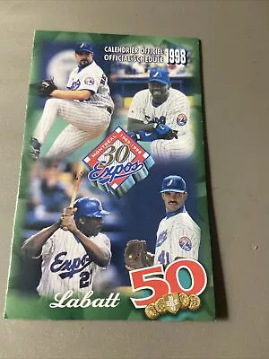 1998 MONTREAL EXPOS POCKET SCHEDULE  Sponsored By Labatt 50 French And English • $2.49