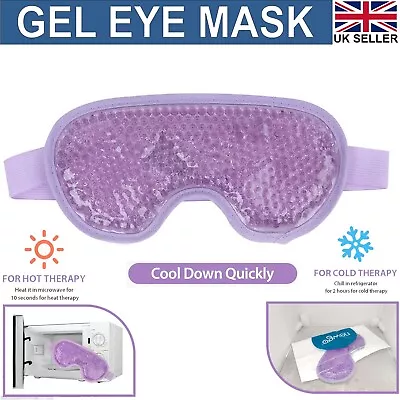 Cooling Gel Eye Mask For Puffy Eyes Dry Eyes Reusable Cold Eye Gel Mask Pad New • £5.99