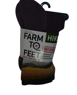 Farm To Feet Hike Merino Wool Hiking Camping Crew Socks Purple Adult L 9-12 Mens • $12.99