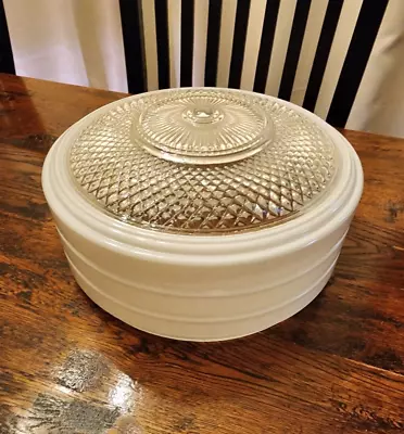 Vintage Ceiling Light Fixture Shade Globe Frosted Clear Cushion 10 1/2  X 4 1/2  • $5