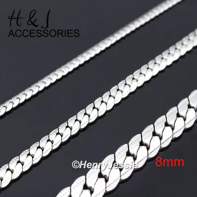 18-40 MEN Stainless Steel 8mm Silver Miami Curb Chain Necklace*N161 • $18.99