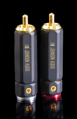 *LIMITED* Johnson Audio Pure GOLD  Solderless RCA Plug Audio/Video MATTE BLACK • $4.95