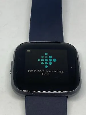 Fitbit Versa 2 FB-507 Fitness Metal Color Smartwatch Small Navy Blue Band • $34.99