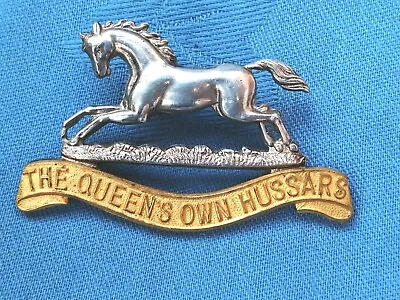 The Queens Own Hussars Officers Cap Badge. • £59