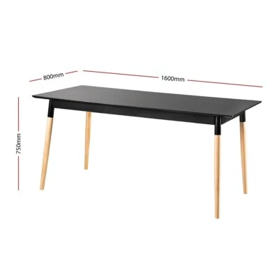 $149.95 • Buy Dining Table Living Room Table Kitchen Restaurant Wooden Table Black 160CM