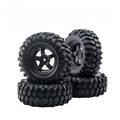 4pcs Wheels Rims Rubber Tires 12mm Hex For 1/10 Off-Road RC Rock Buggy Truck • $25.96