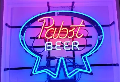 Pabst Blue Ribbon Beer Neon Light Sign 20 X16  Lamp Bar Glass Wall Decor Artwork • $130.79