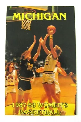 1987-88 Michigan Wolverines Women's Basketball Pocket Schedule • $2