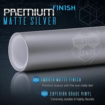 Premium Matte Flat Silver Vinyl Wrap Sheet Sticker Decal Bubble Free Air Release • $45.95