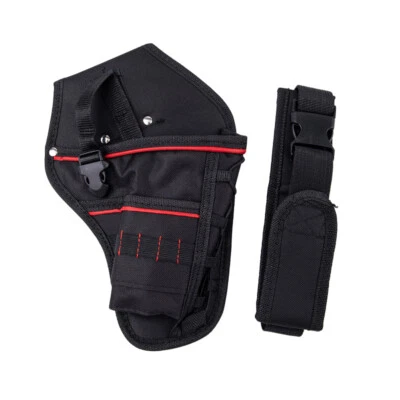Heavy Duty Electrician Tool Bag Bit Holder With Belt Waist Drill Storage Pock ~L • £9.21