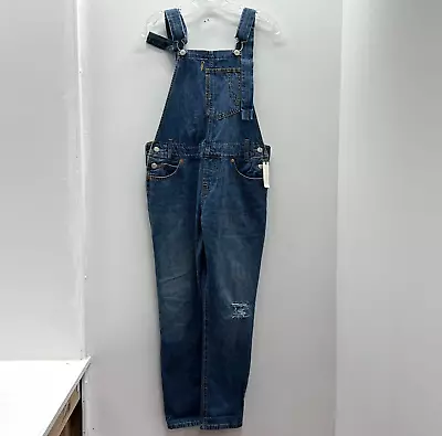 NWT Levi's Women's Blue Denim Bib Overalls Dungaree Straight Leg Jeans Size XS • £46.07