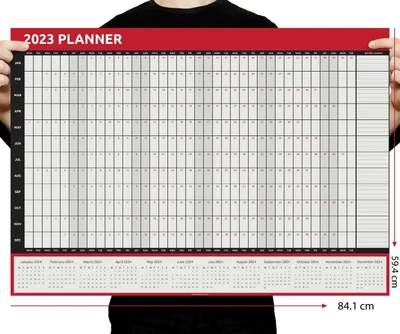 £2.69 • Buy 2023 A1 - A2 - A3 Full Year Wall Planner Calendar Home Office Work JAN - DEC ***