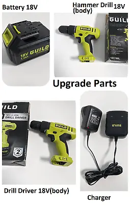£25.91 • Buy MAIN UNIT Guild Drill 1.3Ah Cordless Hammer OR Driver Drill 18V Battery Charger