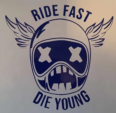 Vinyl Decal / Sticker   -   RIDE FAST    DIE YOUNG  ( A)    - Motorcycle Helmet • £2.30