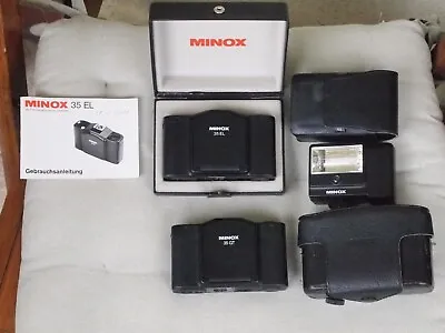 2 X Minox Camera 35GT And 35EL And 1 X Flash MF 35 FOR PARTS OR REPAIR • $80