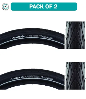 Pack Of 2 Origin8 Vortex 29x2.0 Wire TPI 65 Black/Black Reflective Road Tire • $78.01