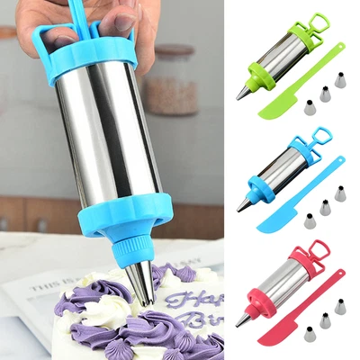 £7.99 • Buy Icing Piping Guns Cake Decorating Syringe Pastry Design Nozzle Kit DIY Tools UK 