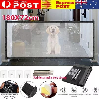 Retractable Dog Pet Mesh Gate Pets Barrier Baby Kid Safety Fence Outdoor Guard • $10.69