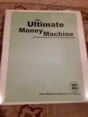 The Ultimate Money Machine : Final Opportunity For Little Guy Make Big • $20