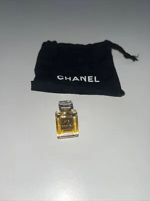 CHANEL PIN BROOCH No.5 Perfume Bottle Clear Gold Plated Badge • $480