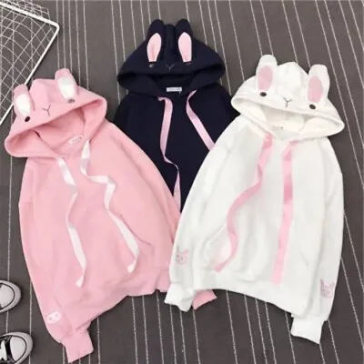 Fashion Women Embroidered Rabbit Ears Thick Hoodies Casual Pullover Sweatshirt • $19.99