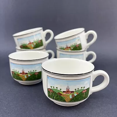 Pair Of Villeroy And Boch Coffee Cups Mugs Naif Porcelain Luxembourg Mint • $17.95