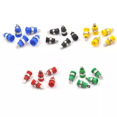 5Pcs 4mm Banana Plugs Female Jack Socket Plug Wire Connector 5 Colo~hf • $2