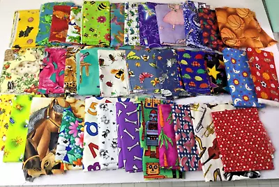Cotton Quilt Fabric 35 Assorted Themes And Sizes Fabric Pieces Great For I Spy • $24.50