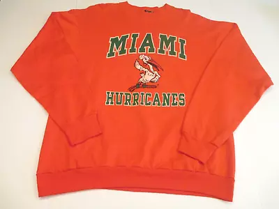 Vintage Elert Miami Hurricanes Sebastian Mascot Sweatshirt Men's XL Lightweight • $29.99