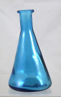 $18.99 • Buy Old Blue Mold Blown Conical Glass Bottle: Slumped, Bubbles, Pressed Bottom 5 