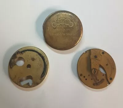 2 Vintage Pocket Watch Movement Parts And Pocket Watch Dust Cover For Repairs • £14.99