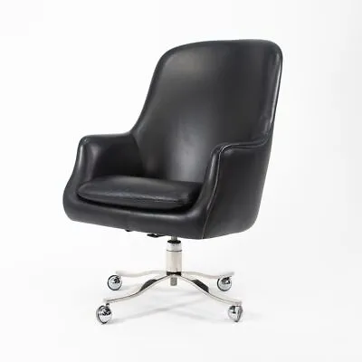 1980s Nicos Zographos Alpha Bucket Executive Chair In Black Leather 3x Available • £2372.62