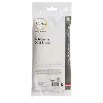 Harris Plastic Polythene Dust Sheet 3.7x2.75m Painting Decoration Cover • £2.29