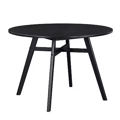 44  Solid Wood Round Dining Table Black Color For Home And Kitchen • $135