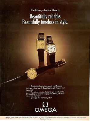 Watch Omega De Ville Ladies Quartz 18 Ct. Gold 1979 Advertising 1 Page • £19.45