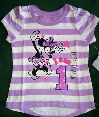 @DISNEY STORE MINNIE MOUSE 1st BIRTHDAY T-SHIRT TOP  I AM 1  SIZE 12-18M@NWT  • $11.66