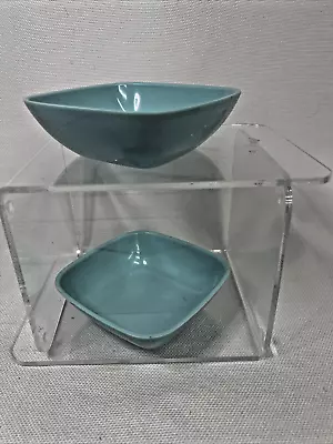 Brookpark Modern Design Melamine Teal Turquoise Melmac Square Bowls Trinket Lot • $11.04