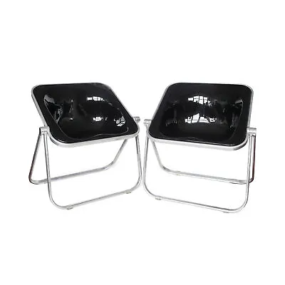 Pair Of Black Plona Folding Chairs By Giancarlo Piretti For Castelli • $2094.75