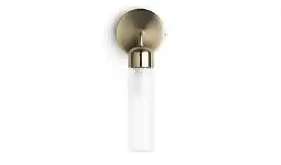 Habitat Ribbed Glass Cylinder Shade Bathroom Wall Light - Gold 1233814 • £32.99