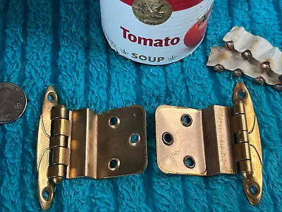 $12.95 • Buy 2 Vintage RD 1957 Ajax Copper Bronze MCM 3/8  Offset Cabinet Hinges Screws