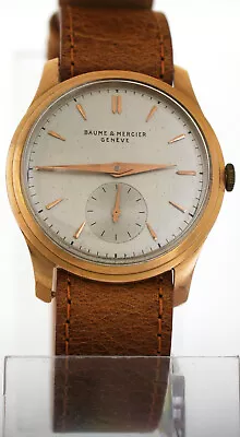 Rare Vintage 1940s Baume & Mercier 18K Pink Rose Gold Watch Fixed Lugs Calatrava • $2000