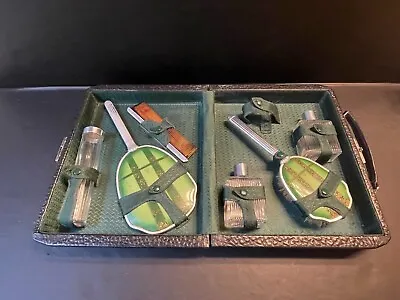 Vtg Green Art Deco Vanity Dresser Set In Original Case • $45