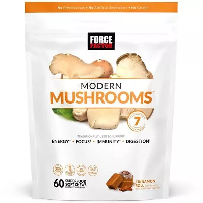 Force Factor Modern Mushrooms Soft Chews - Energy Focus Immunity & Digestion • $24.99