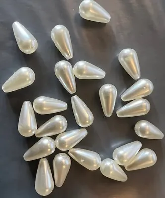 Var Sizes Ivory Colour Faux Pearl Teardrop Beads Tear Drop Water Drop Sewing K96 • £1.99