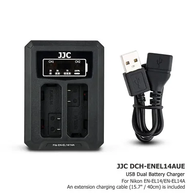 USB Dual Battery Charger Fits EN-EL14A For Nikon D5600 D5500 D5300 D3500 D3400 • $20.89